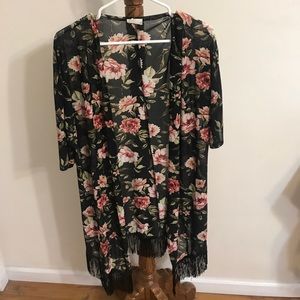 Pink republic flower cardigan